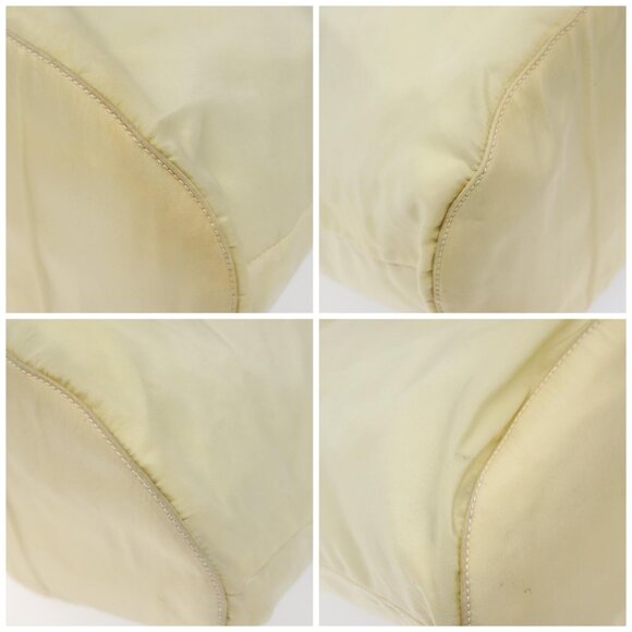 PRADA Hand Bag Nylon Cream Silver Auth EC470 - Picture 15 of 15